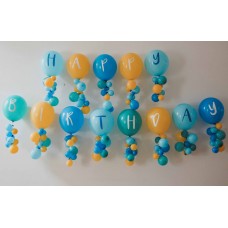 Boy Happy Birthday Alphabet Printed Balloons